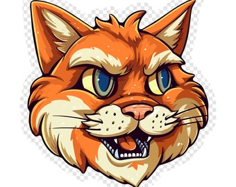 Orange Cat Transparent PNG Clipart for Sticker Design Asset