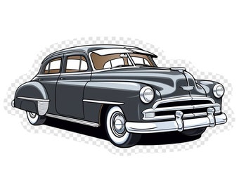 Classic American Styleline Transparent PNG Clipart for Sticker Design Asset