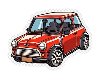 Vintage British Tiny Coupe Transparent PNG Clipart for Sticker Design Asset
