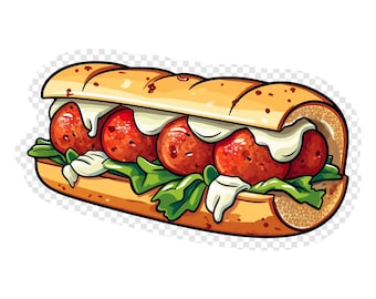 Meatball Marinara Transparent PNG Clipart for Sticker Design Asset