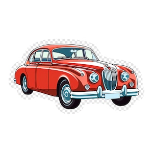 Classy British Jag Coupe Transparent PNG Clipart for Sticker Design Asset