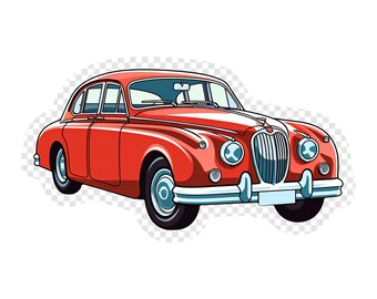 Classy British Jag Coupe Transparent PNG Clipart for Sticker Design Asset