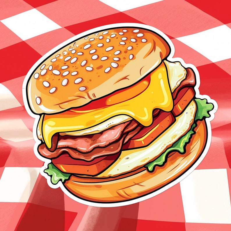 Ham and Cheese Sandwich Transparent PNG Clipart for Sticker Etsy