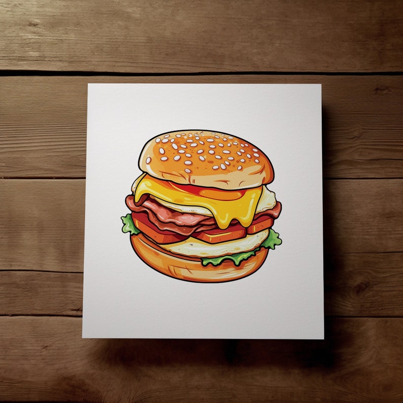 Ham and Cheese Sandwich Transparent PNG Clipart for Sticker Etsy