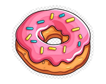 Homer Donut Transparent PNG Clipart for Sticker Design Asset