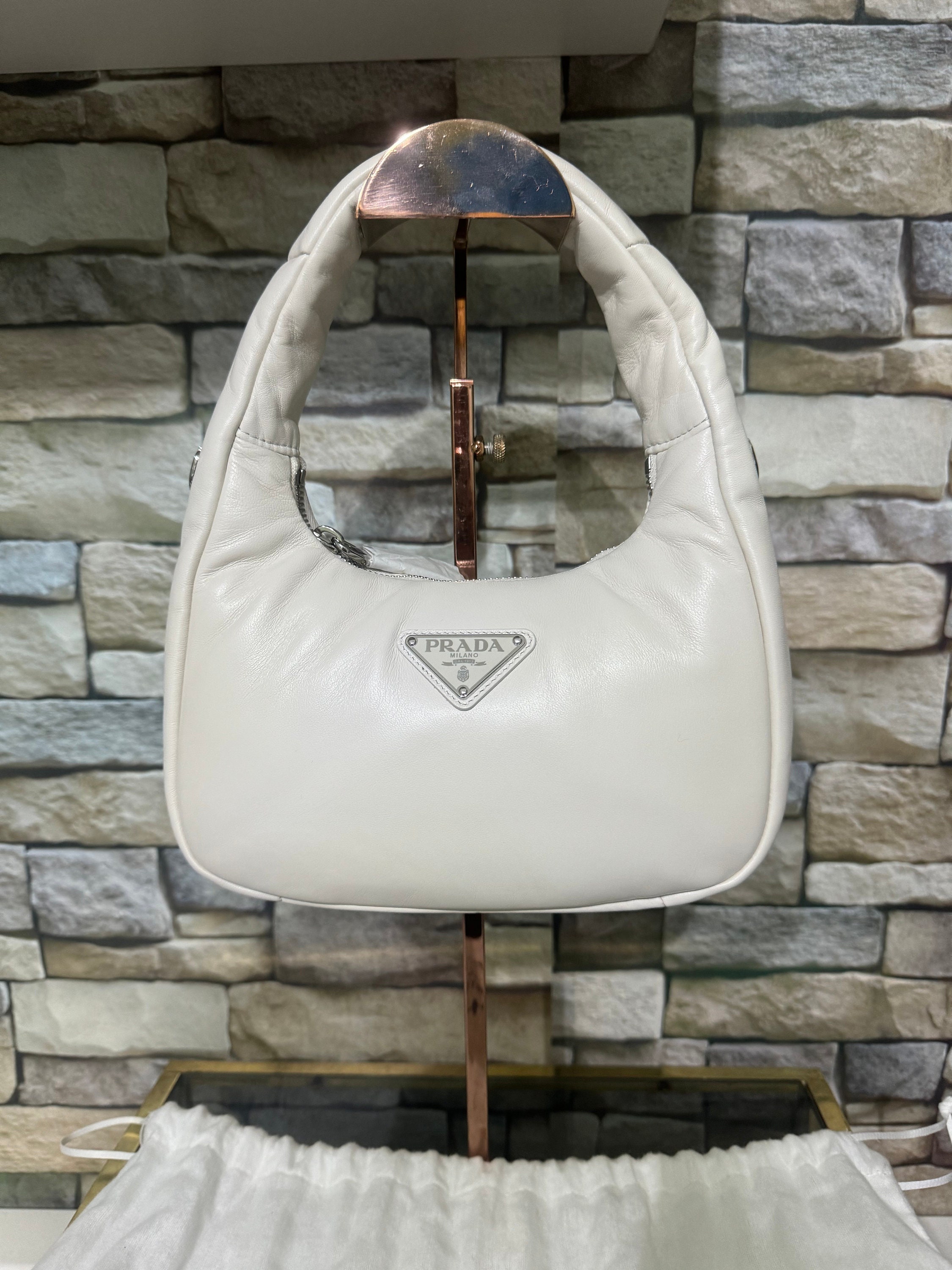 Prada Mini Bag White Color Padded Model New with Certificates