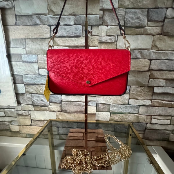 Genuine leather handbag / clutch bag Made in Italy.