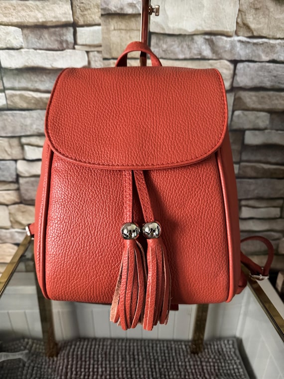 dark red leather backpack Canvas + Brown Front exterior flap pockets Women's Red Backpacks | Nordstrom