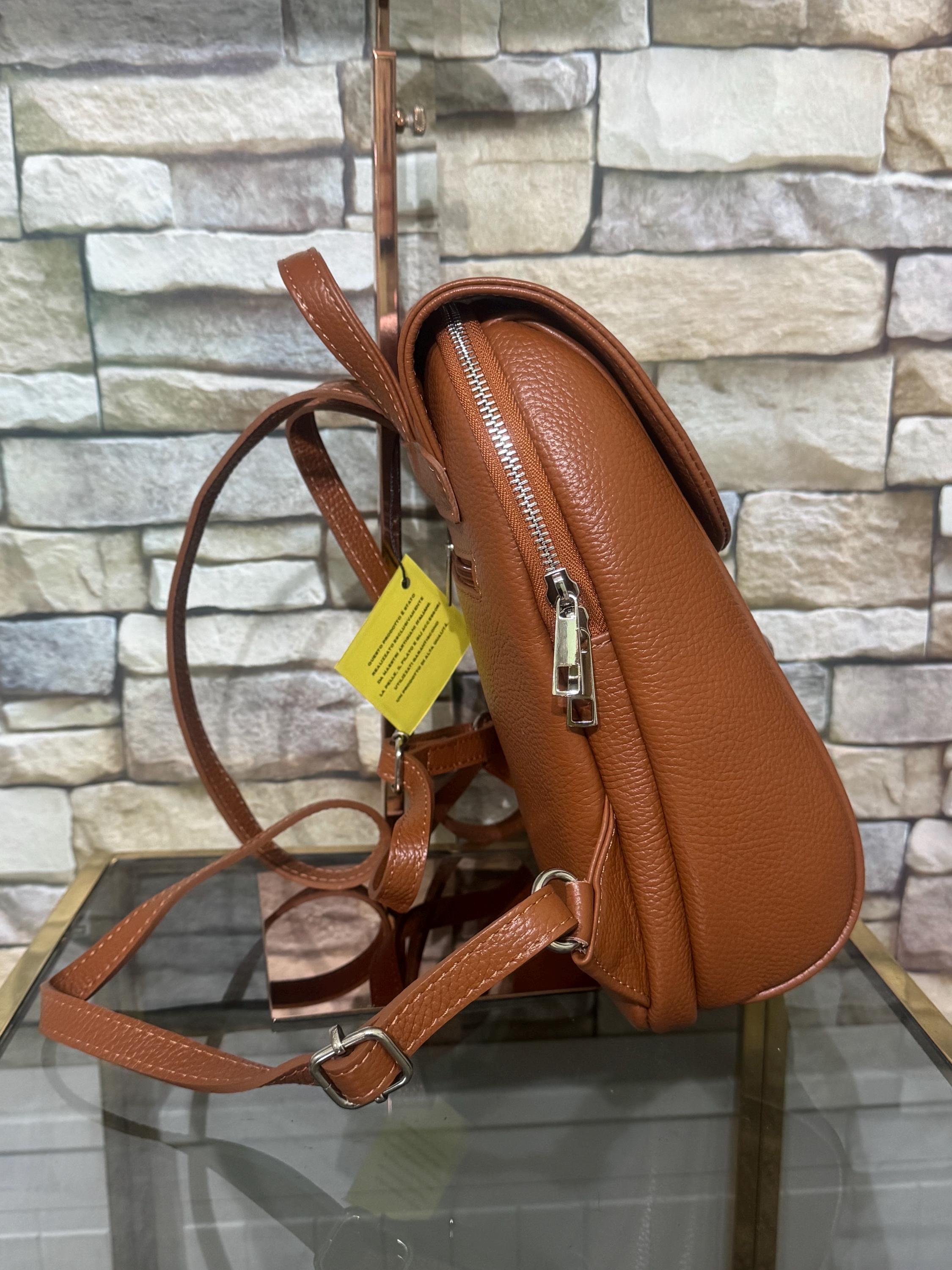 black leather travel backpack TIDING Genuine 17.3