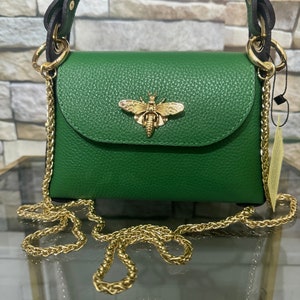 Sac « Petite Abeille » en cuir véritable fabriqué en Italie