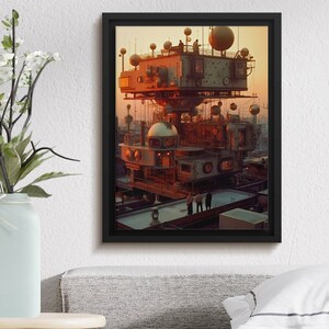 Wall Art Printable Digital Download Sci-Fi Poster Steampunk Fan Game Room Decor Sci-Fi Digital Frame Art Gift Steampunk Art Home Decor