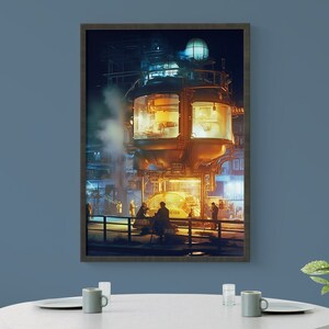 Wall Art Printable Digital Download Sci-Fi Poster Steampunk Fan Game Room Decor Sci-Fi Digital Frame Art Gift Steampunk Art Home Decor