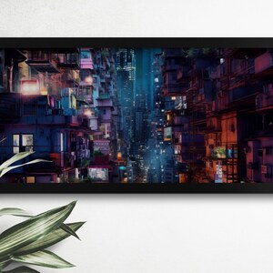 Sci-Fi Cityscape AI Wall Art Sci-Fi Wall Decor For Sci-Fi Fan Living Room Decor Sci-Fi Digital Frame Art Gift Sci-Fi Home Decor House Gift