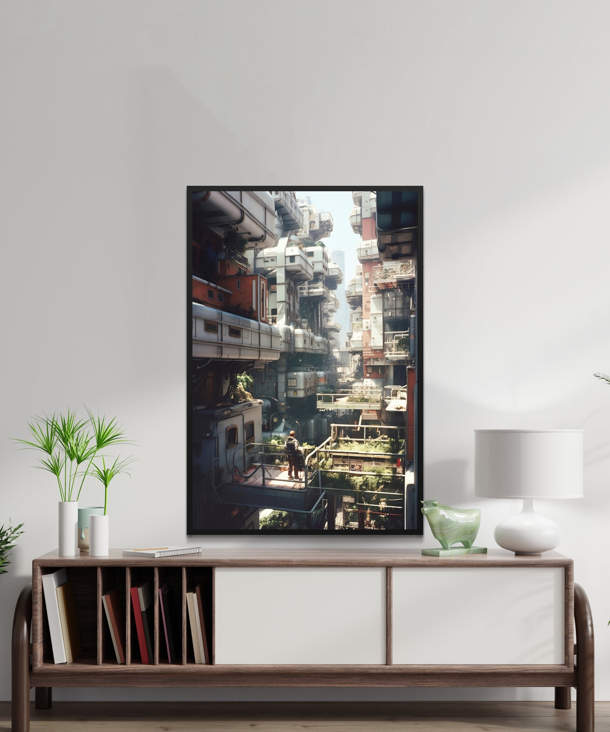 Cyberpunk City Wall Art Sci-fi Printable Wall Poster Gift for Friend ...