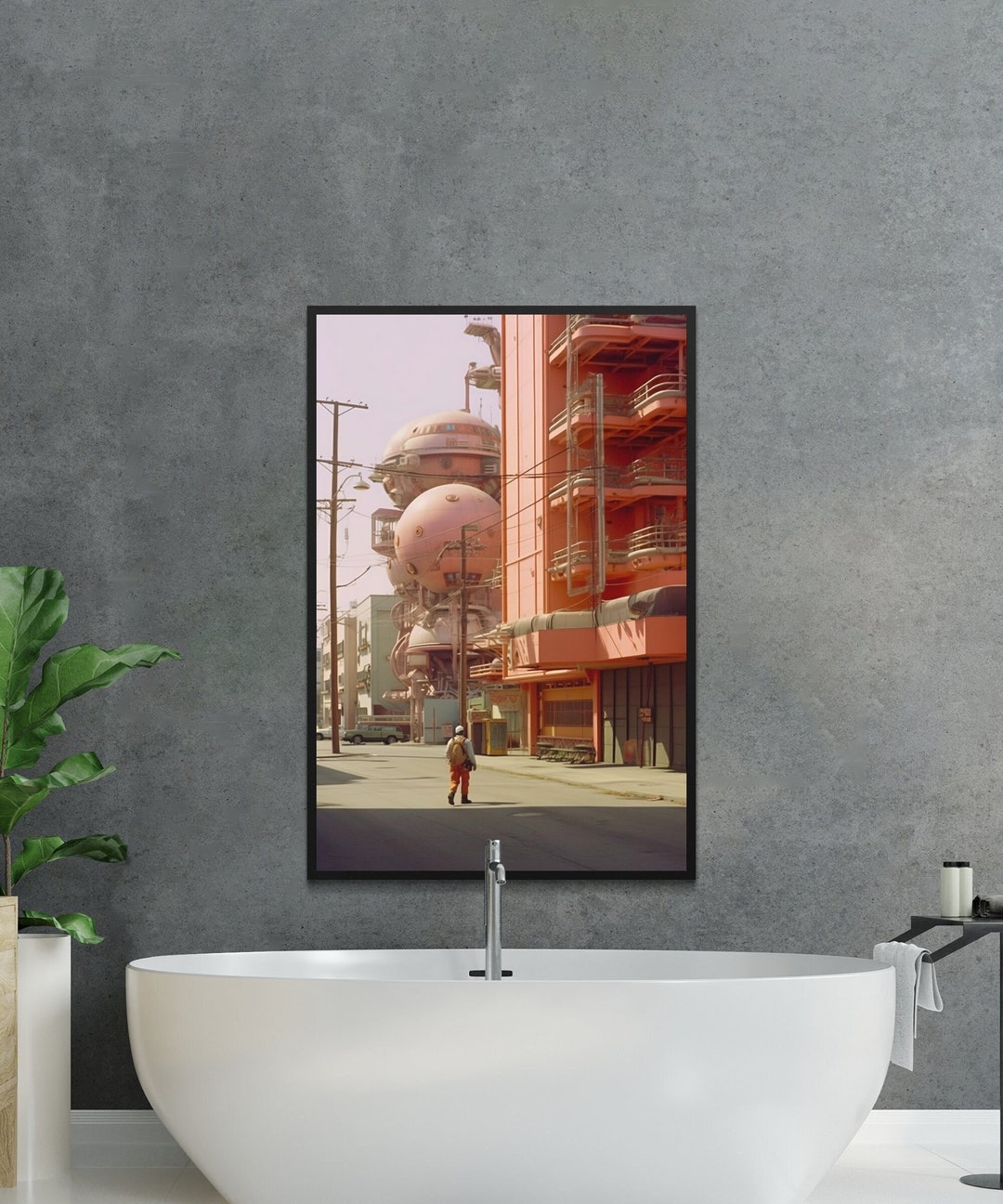Cyberpunk City Wall Art Scifi Printable Wall Poster Gift for Friend