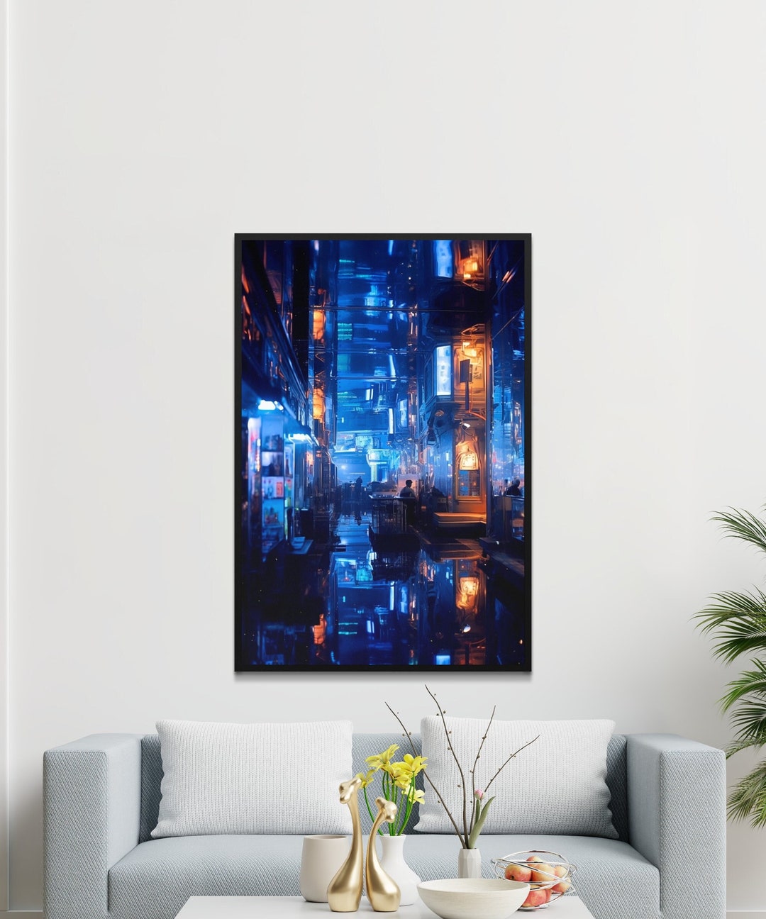 Cyberpunk City Wall Art Sci-fi Printable Wall Poster Gift for Friend ...