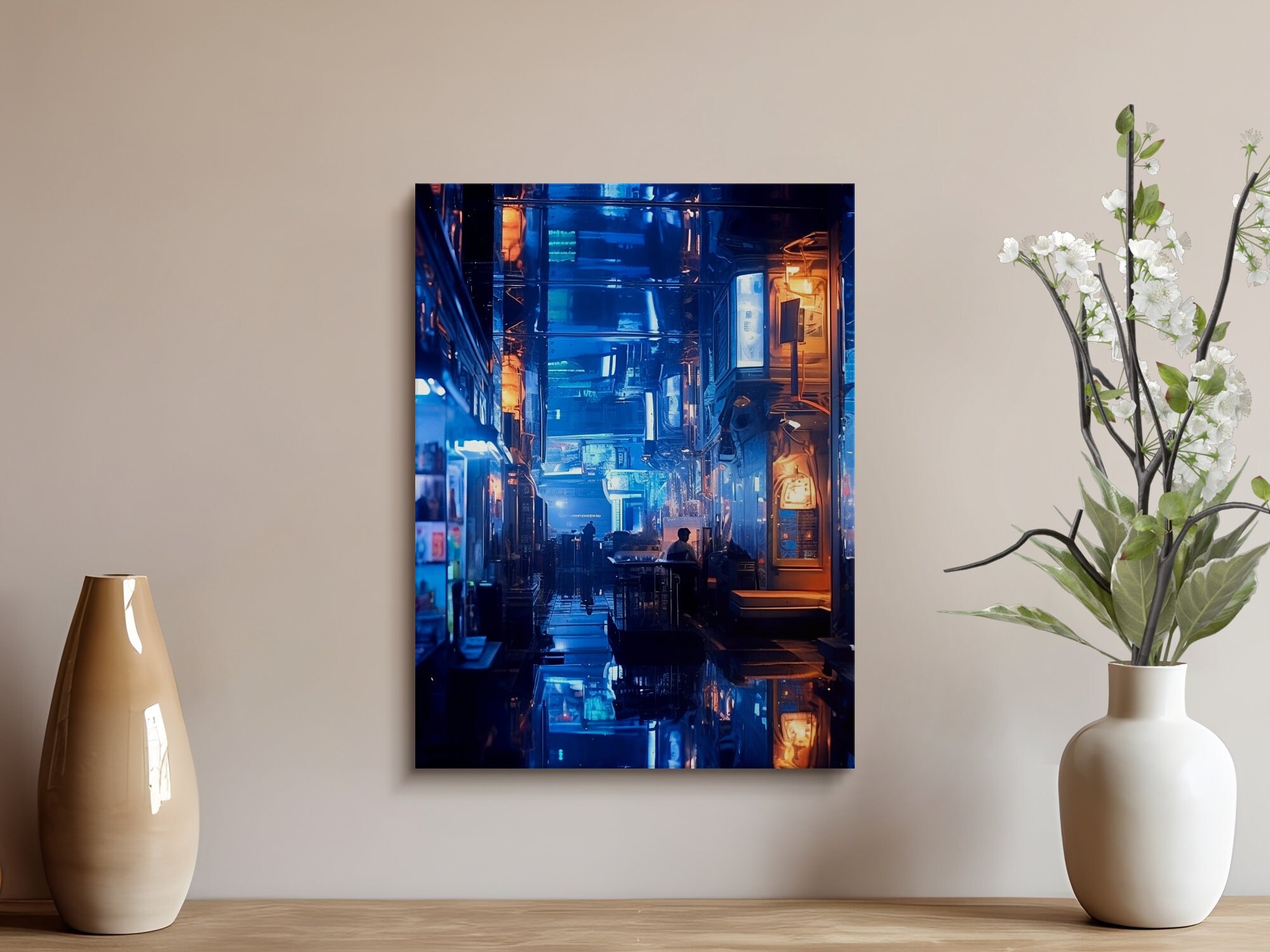 Cyberpunk City Wall Art Sci-fi Printable Wall Poster Gift for Friend ...