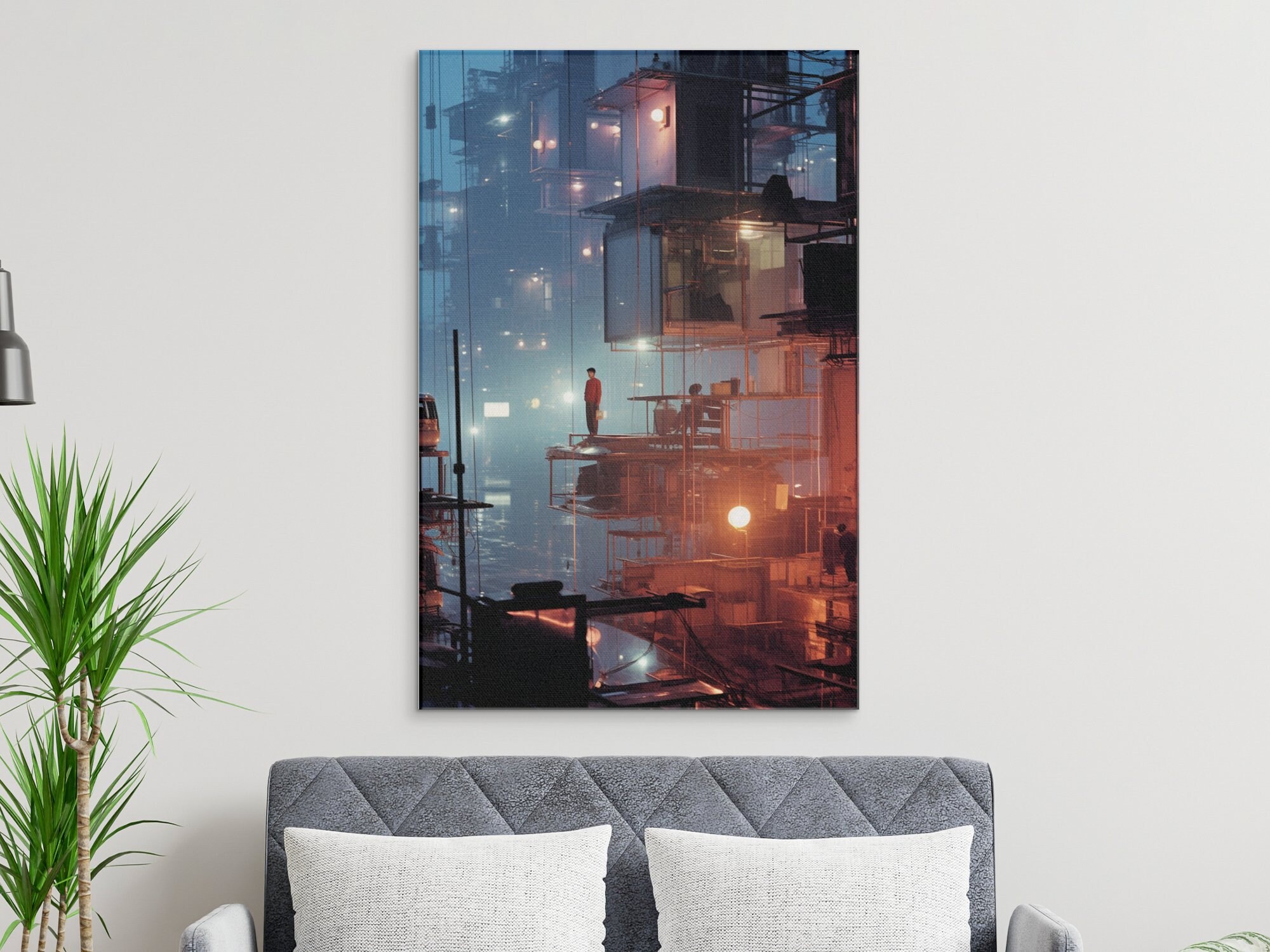 Futuristic Scifi Wall Art| Cyberpunk Cityscape, Digital Printable ...