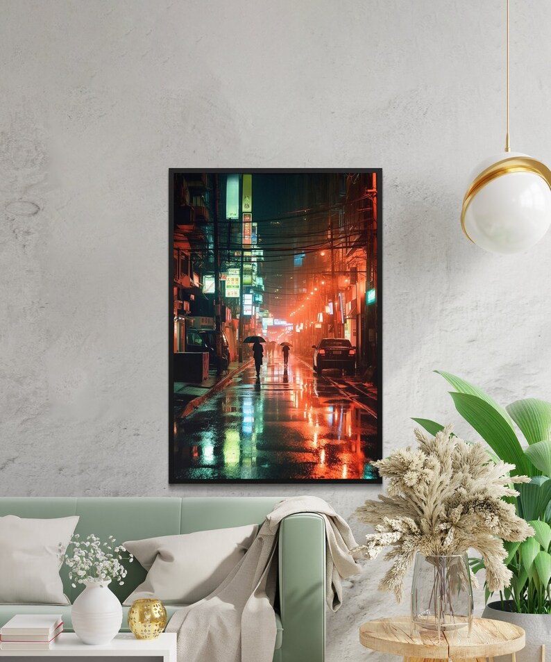 Rainy City at Night Wall Art| Cyberpunk Cityscape, Sci-fi Printable ...