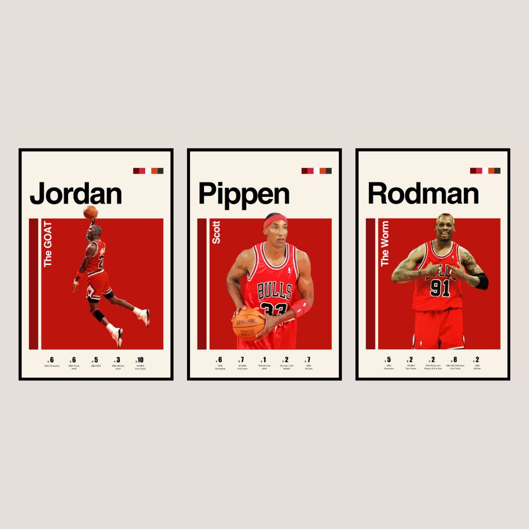rodman pippen jordan poster