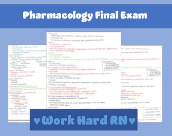 Pharmacology Final Exam Blueprint