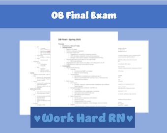 RN, BSN OB Nursing Study Guide