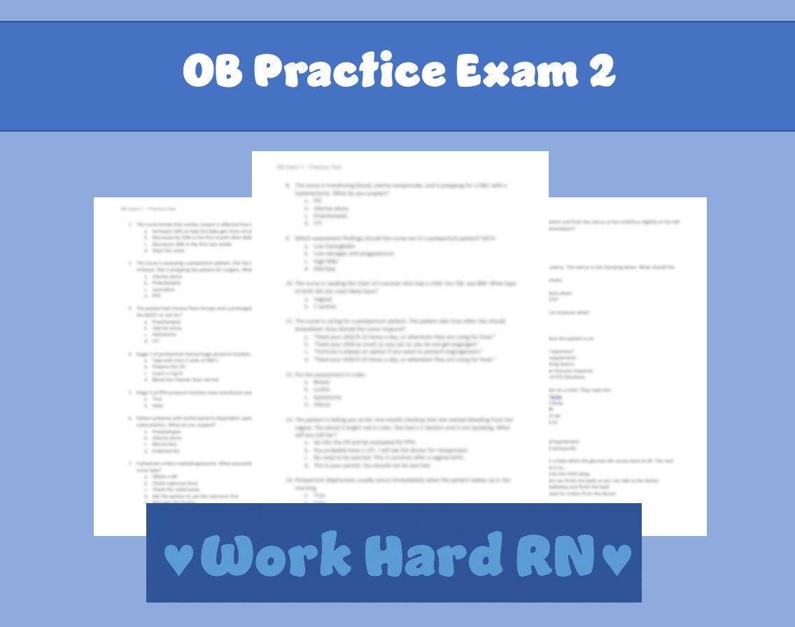 Family Nursing I/OB Practice Exam 2