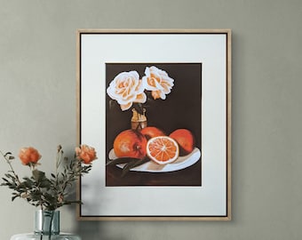 Matted Print of "Oranges" (frame not included)