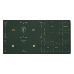 MTG LOTR Große Spielmatte mit Zonen, Kartenspielmatte, MTG-Geschenke, Magic The Gathering & The Lord of the Rings Spielmatte – 36″ × 18″ – Vintage Green