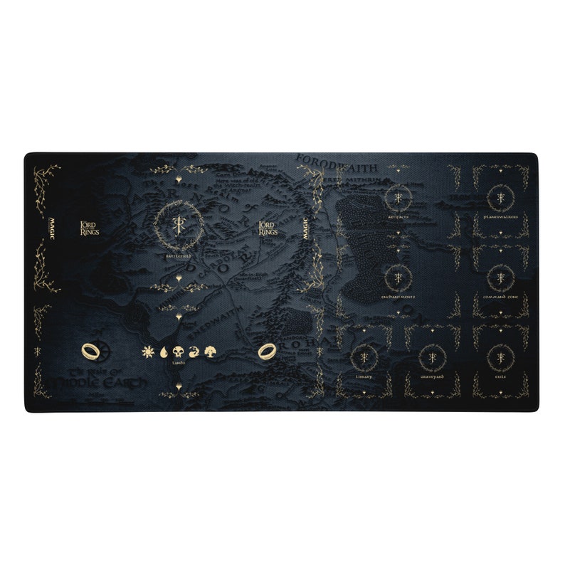 MTG LOTR Big Playmat With Zones Card Playmat MTG Gifts Etsy