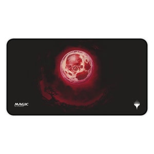 ブラッド ムーン MTG プレイマット、TCG プレイマット、カード プレイマット、MTG ギフト、ラクドス ゲーム マット | 12 インチ × 22 インチまたは 5.5 インチ × 31 インチ マジック ザ ギャザリング プレイマット