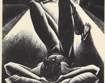 Lynd Ward (American 1905-1985) wood engraved illustration from Wild Pilgrimage published 1932