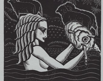 Woodcut illustration from The Song of Songs by James Reid published 1931