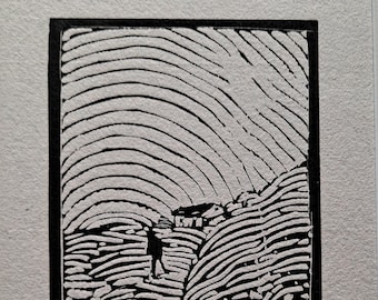 Arminius Hasemann (1888-1979) Original untitled woodcut from “Himmel und Holle auf Der Sandstrasse” (Heaven and Hell on the Highway)