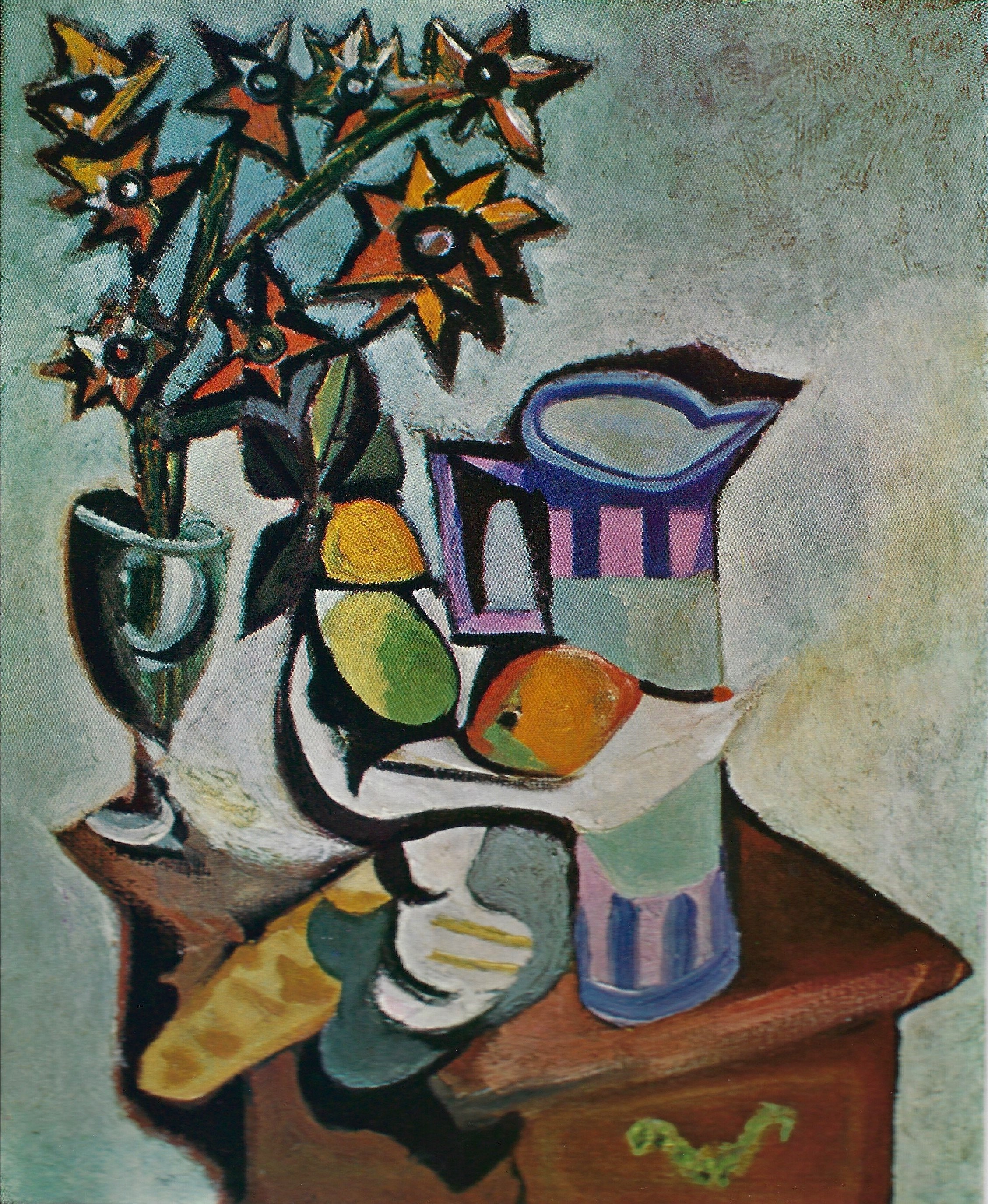 Vintage 1961 Pablo Picasso Fruit and Pitcher Still Life Art Print Vintage 1961 Pablo Picasso Fruit and Pitcher Still Life Art Print