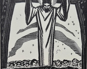 James Reid (1907-1989) Woodcut Illustration from The Life of Christ in Woodcuts published 1930.