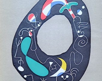 Joan Miro (1893-1983) Original lithograph titled "The Magic Stone" published in 1956.