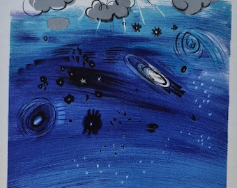 Raoul Dufy original lithographic poster print "Planetarium" (1959)