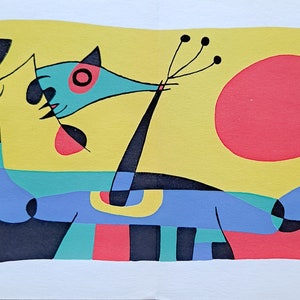 Joan Miró (1893-1983) Litografia originale pubblicata nel 1956.
