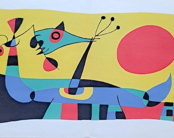 Joan Miro (1893-1983) Original lithograph published in 1956.