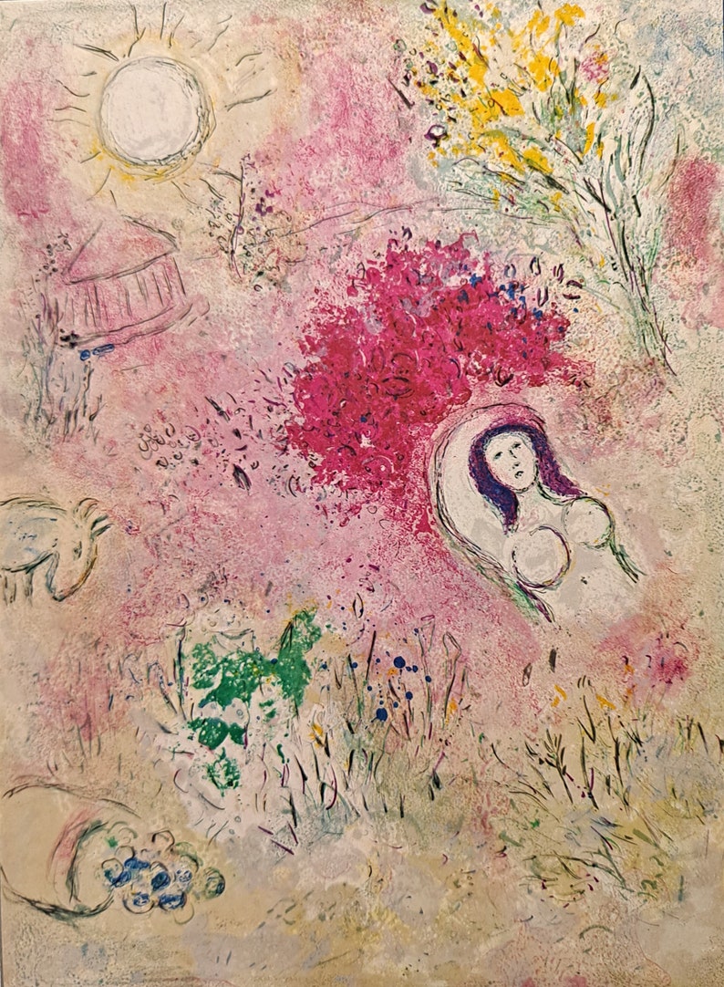 Offset Lithograph by Marc Chagall from Daphnis and Chloe Titled: Chloe image 1