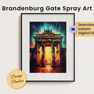 Brandenburg Gate Art Print | Berlin Wall Art Decor | Germany Travel Poster