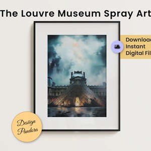 Louvre Museum Travel Poster | Paris Wall Art Print | Europe Digital Poster