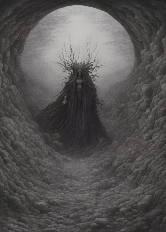 Witch Dark Art Surrealism Unique Artwork Wall Art Matte Vertical Posters -  Etsy
