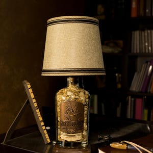 Handmade Horse Soldier Whisky lamp. Mancave decor/ Dad gift/ Desk lamp/ Table decor/ Fathers day gift/ Unique items/ Recycled/ Repurposed.