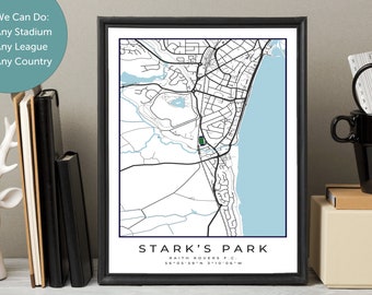 Raith Rovers F.C. Map Print - Stark's Park. Football Christmas & Birthday Gift Idea's