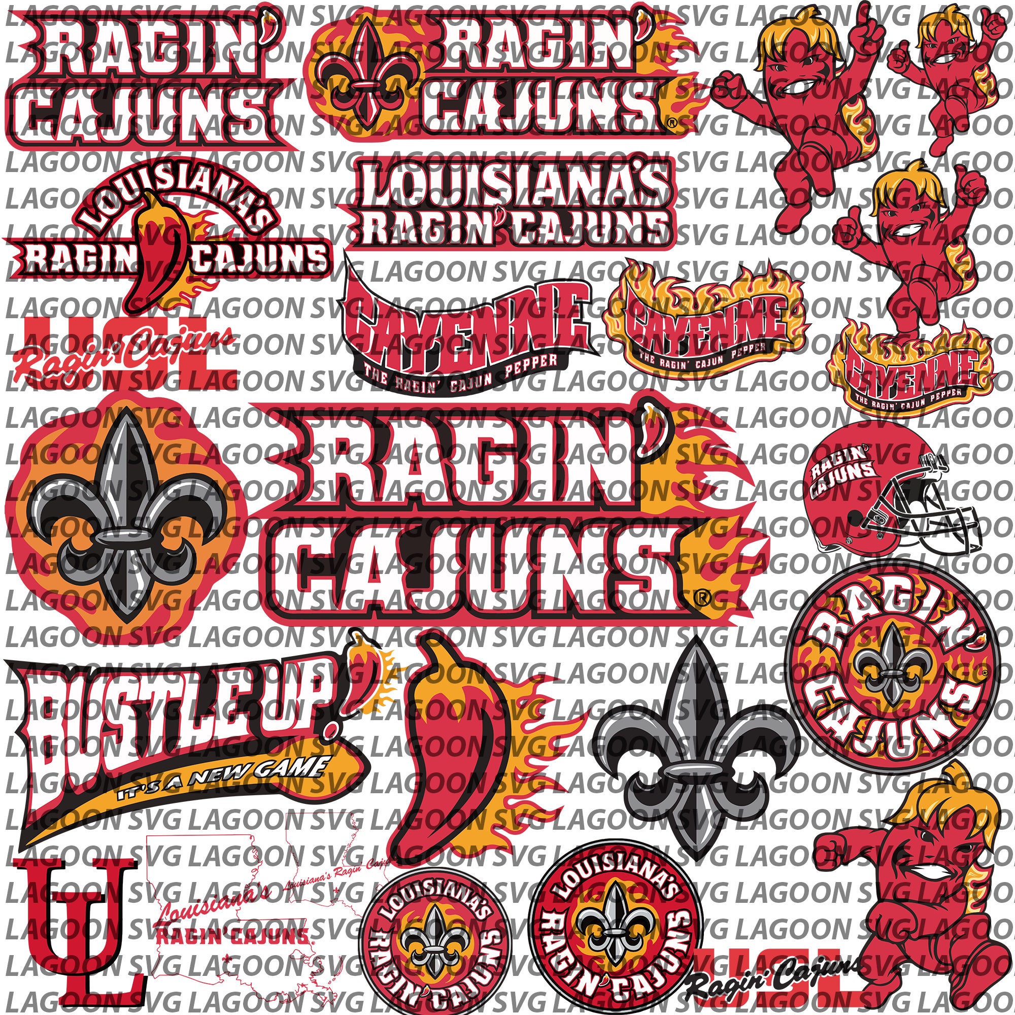 Ragin Cajuns Svg University Svg Louisiana Football Svg Etsy