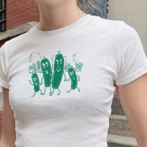 Vintage Pickle Graphic Baby Tee, Comfort Colors Retro Shirt