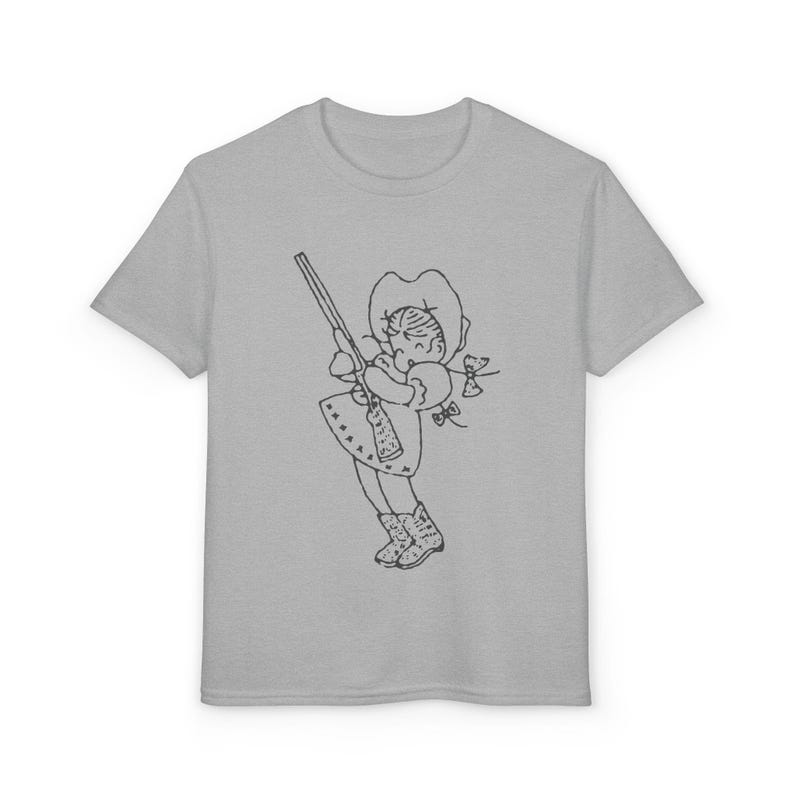 Camiseta infantil Retro Western Cutie, camiseta estampada de verano, algodón imagen 5