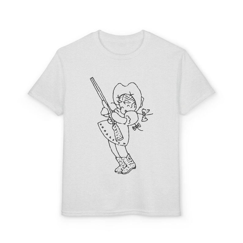 Camiseta infantil Retro Western Cutie, camiseta estampada de verano, algodón imagen 3